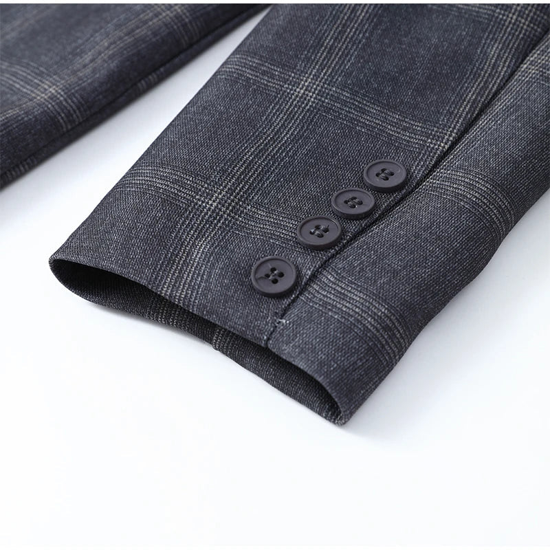 Blazer de cuadros irregulares