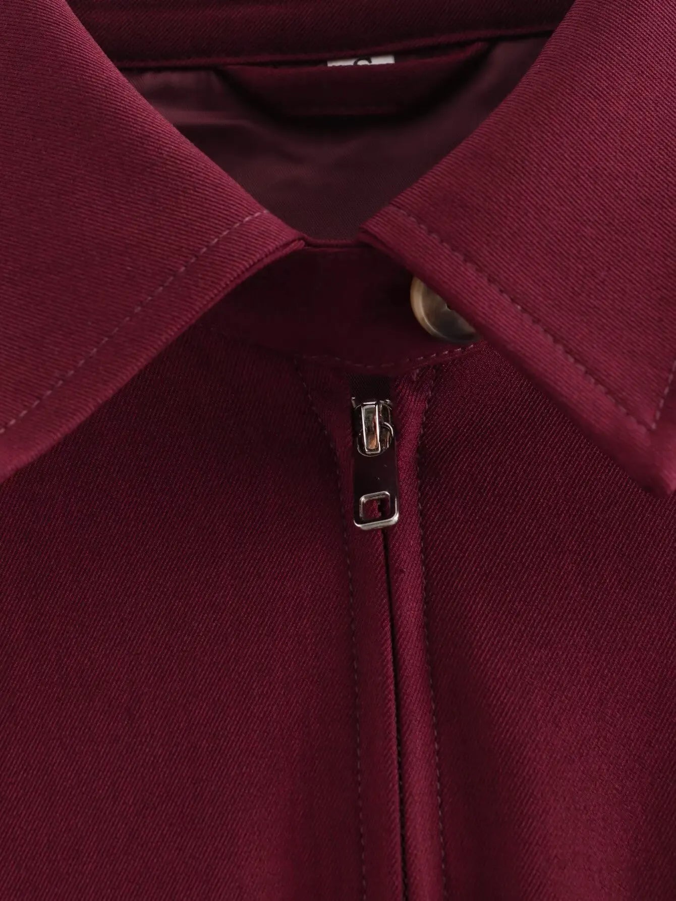 Chaqueta con cremallera de lona burdeos