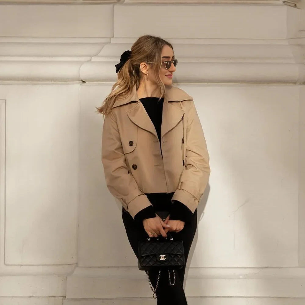 Chaqueta corta vintage de doble pecho