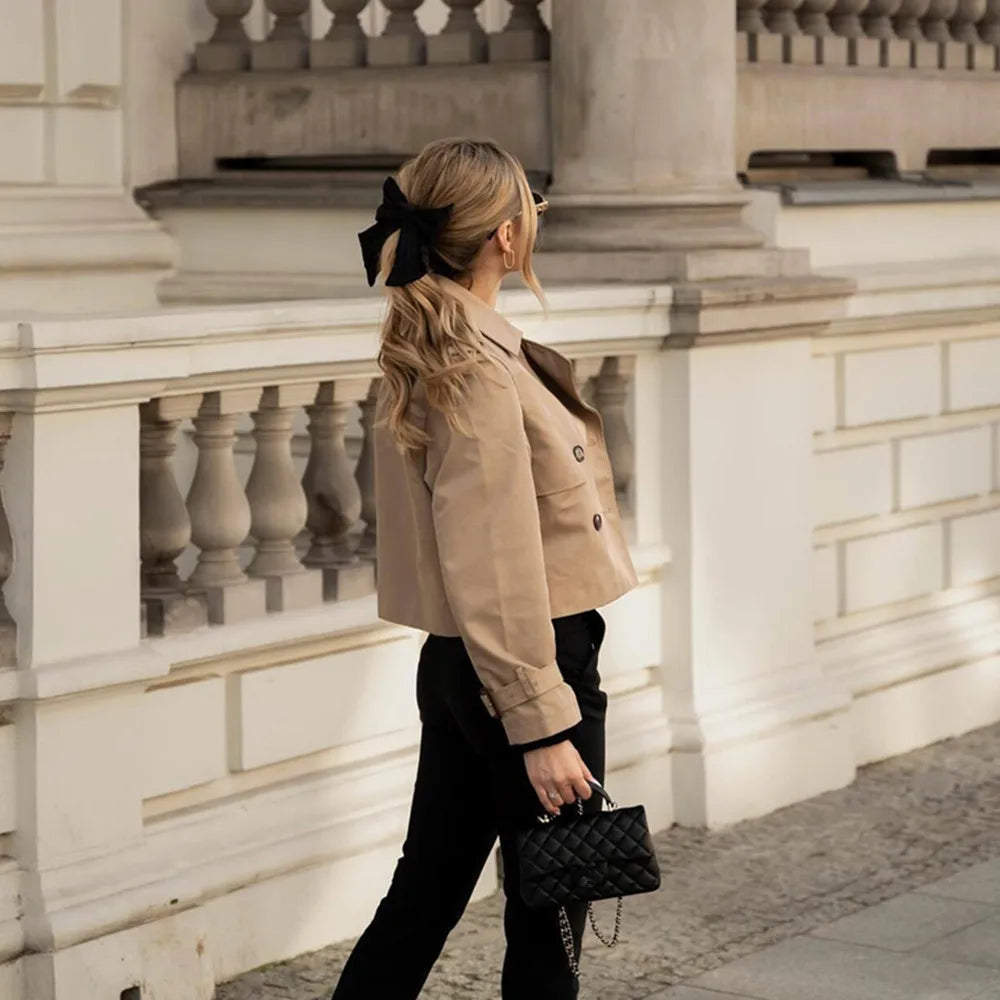 Chaqueta corta vintage de doble pecho