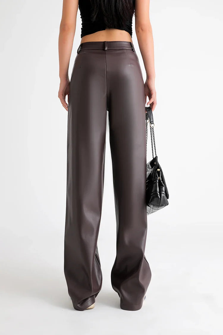 Pantalones de lana de pierna ancha