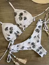 Conjunto de Bikini de 2 piezas para mujer, traje de baño deportivo con estampado, ropa de playa, traje de baño acolchado con realce, bañista exquisito