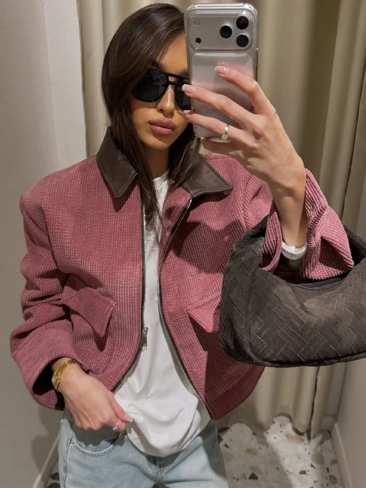 Chaqueta de calle suave con cremallera