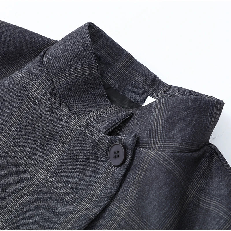 Blazer de cuadros irregulares