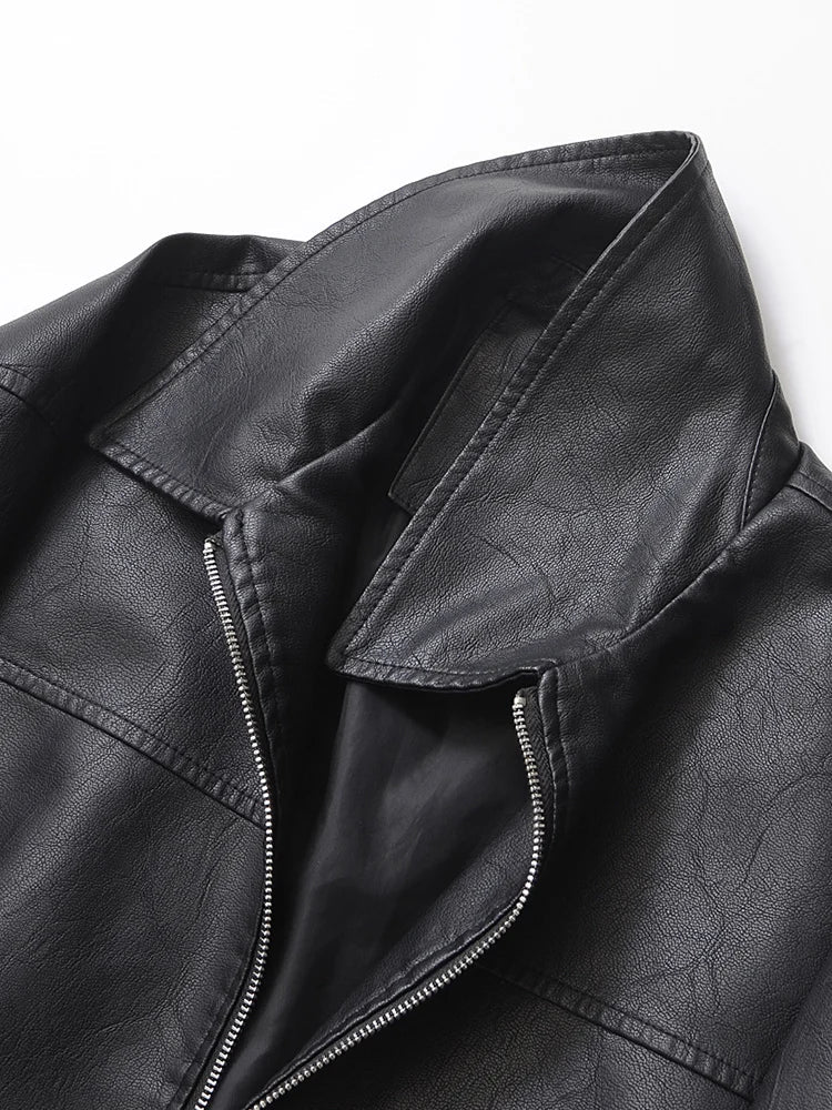 Chaqueta de piel sintética Retro Moto