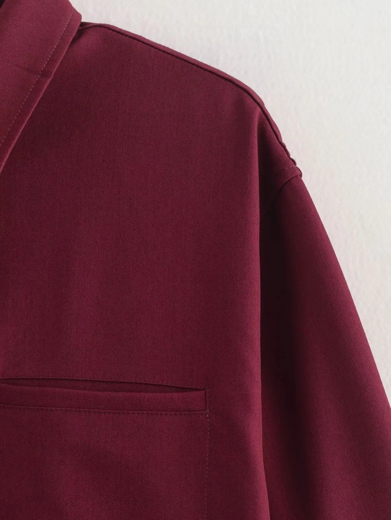 Chaqueta con cremallera de lona burdeos