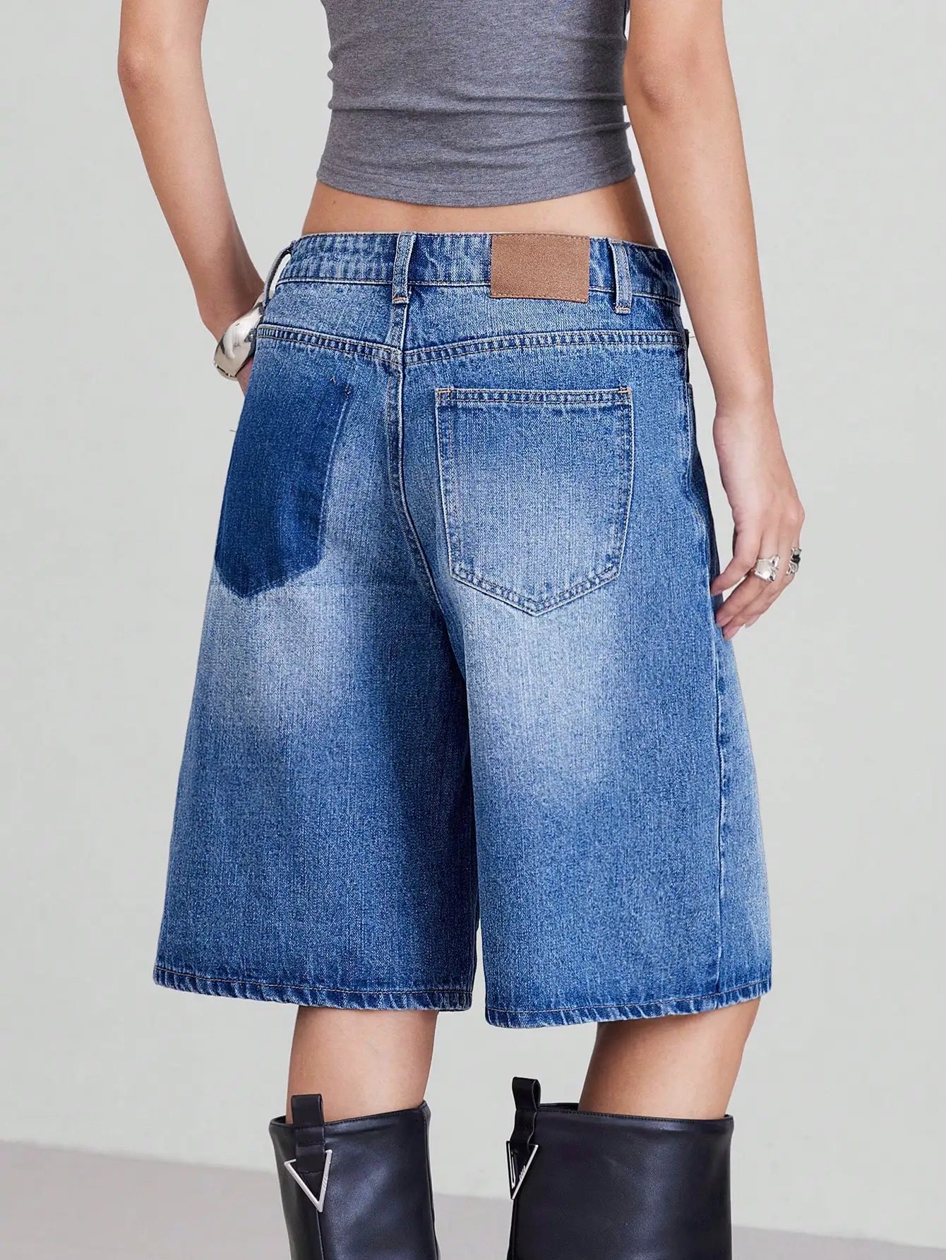 Pantalones cortos de mezclilla de 5 piezas de cintura alta