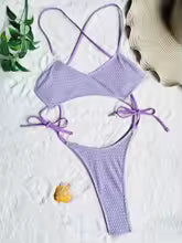 Traje de baño Sexy con lazo hueco, bikinis de una pieza, traje de baño con cuello halter, cintura alta, sin espalda, traje de baño con cordones, trajes de playa