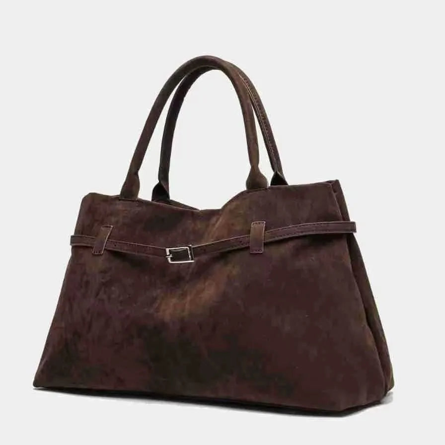 Bolso de mano marrón vintage para mujer