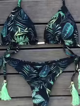 Conjunto de Bikini de 2 piezas para mujer, traje de baño deportivo con estampado, ropa de playa, traje de baño acolchado con realce, bañista exquisito