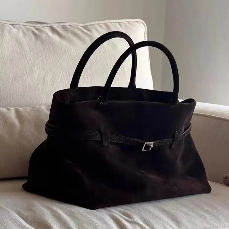 Bolso de mano marrón vintage para mujer