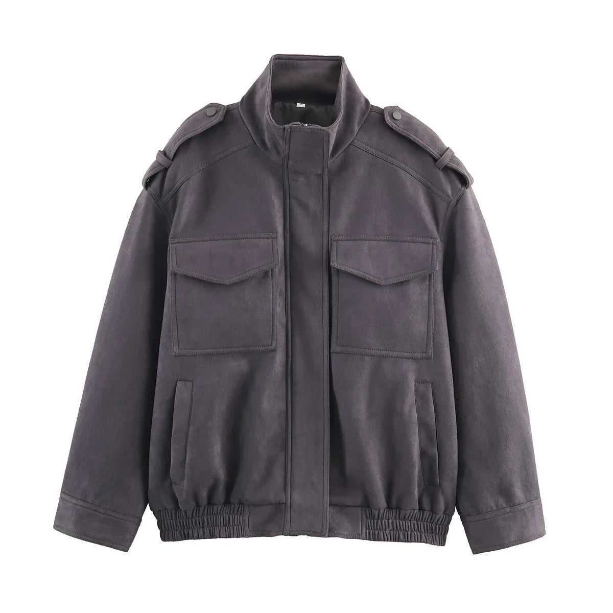 Chaqueta de ante de lujo con cremallera