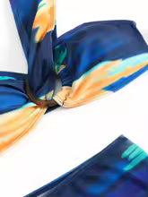Conjunto de Bikini de 3 Piezas con Estampado para Mujer