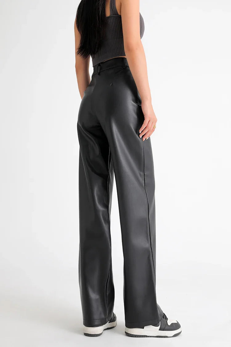 Pantalones de lana de pierna ancha