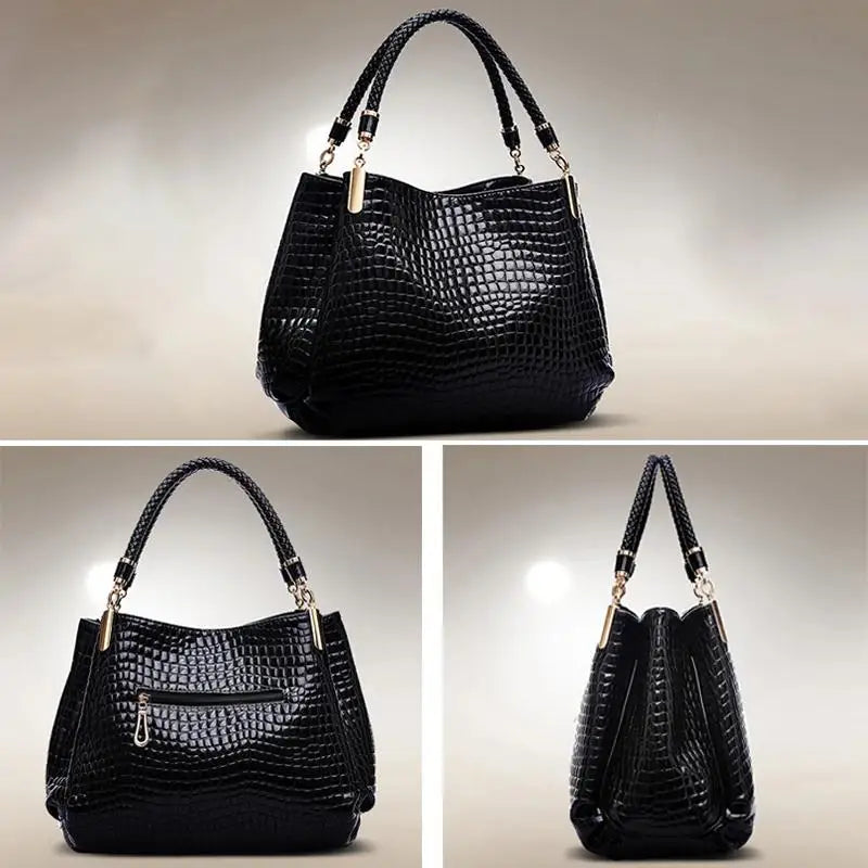 Bolso de mano con estampado de cocodrilo