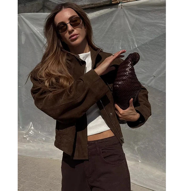 Chaqueta de otoño con bolsillo grande de gran tamaño