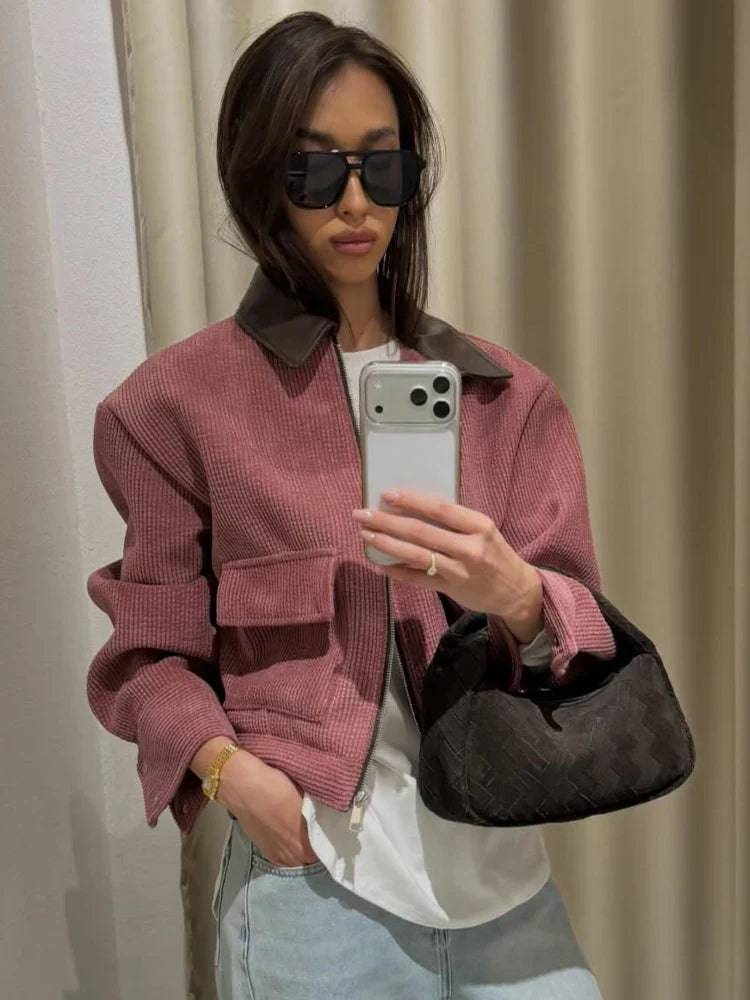 Chaqueta de calle suave con cremallera
