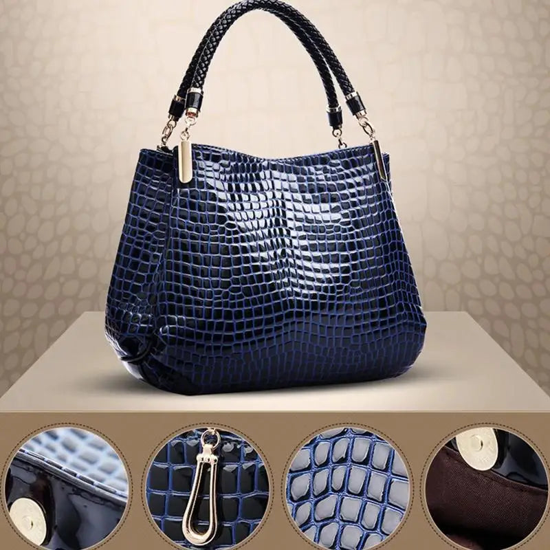 Bolso de mano con estampado de cocodrilo