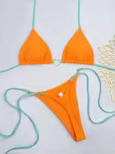 Nuevo Bikini blanco de Color sólido para mujer, traje de baño de cintura baja con cordones, conjunto de dos piezas