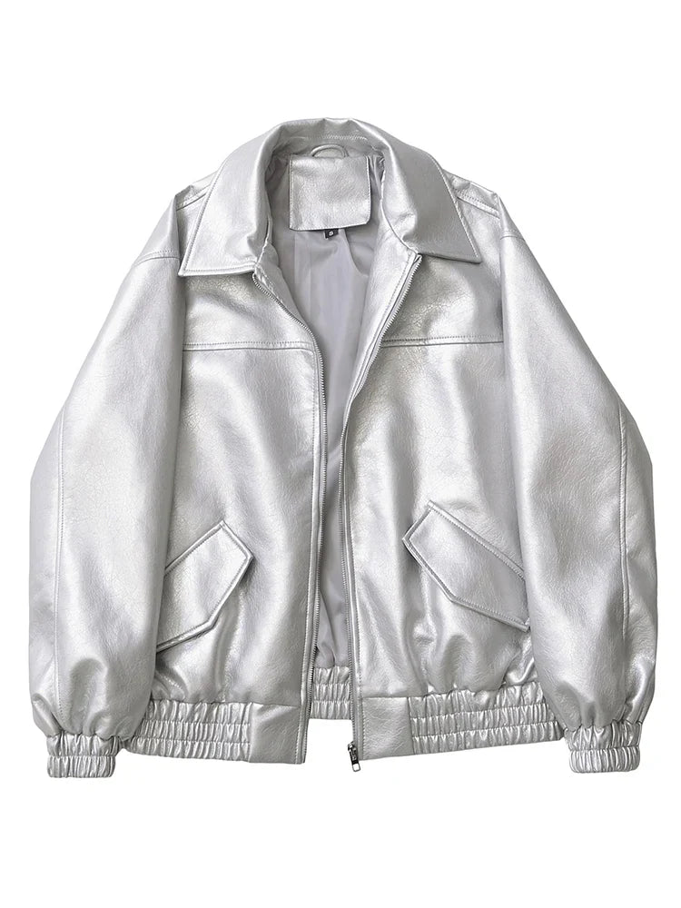 Chaqueta de piel sintética Retro Moto