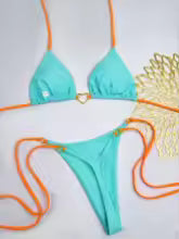 Nuevo Bikini blanco de Color sólido para mujer, traje de baño de cintura baja con cordones, conjunto de dos piezas