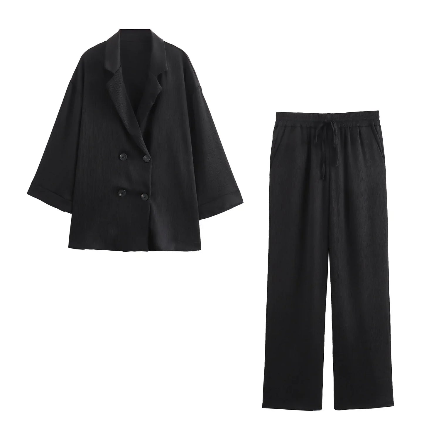 Conjunto de blazer cruzado para mujer