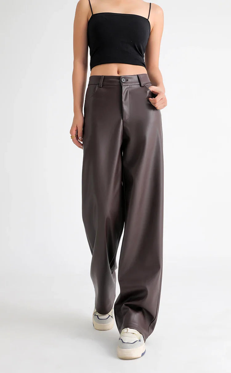 Pantalones de lana de pierna ancha