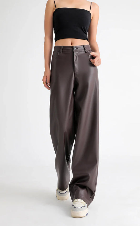 Pantalones de lana de pierna ancha