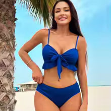 Bikini Traje de bañode tres piezas de color degradado Conjunto de bikinis de malla Traje de baño de playa de verano Traje de baño para mujer