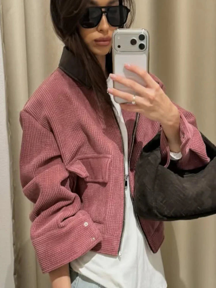 Chaqueta de calle suave con cremallera