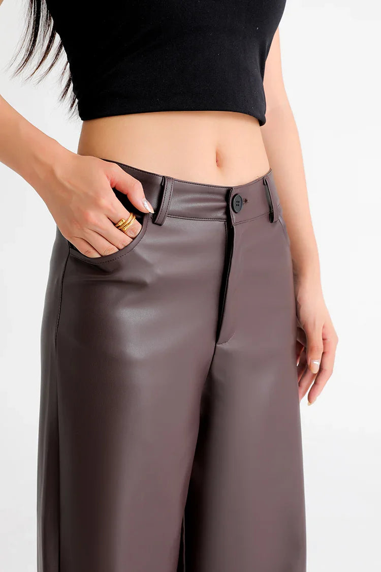 Pantalones de lana de pierna ancha