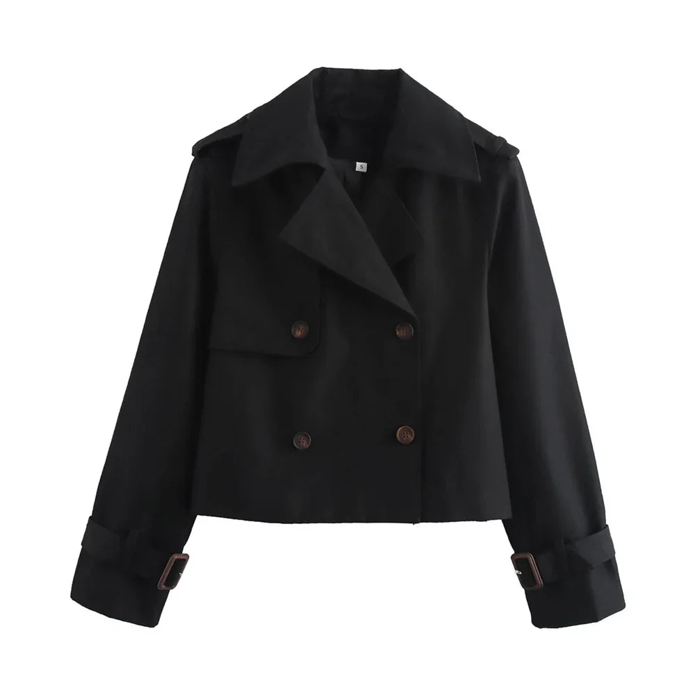 Chaqueta corta vintage de doble pecho