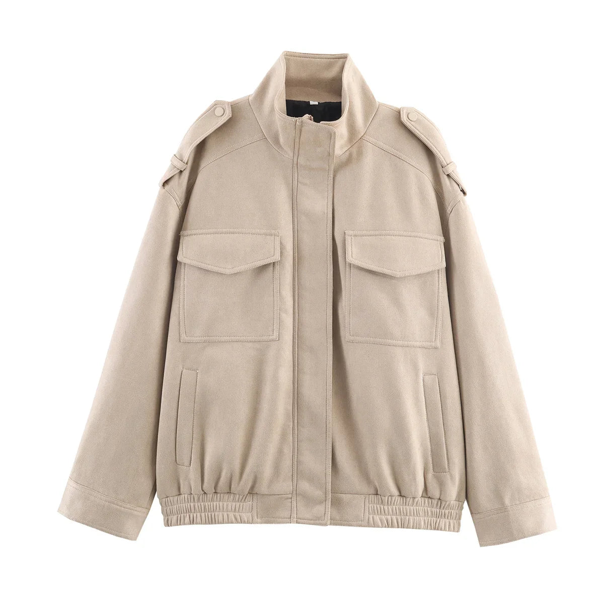 Chaqueta de ante de lujo con cremallera