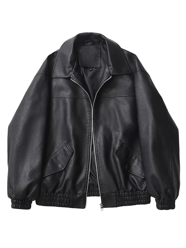 Chaqueta de piel sintética Retro Moto