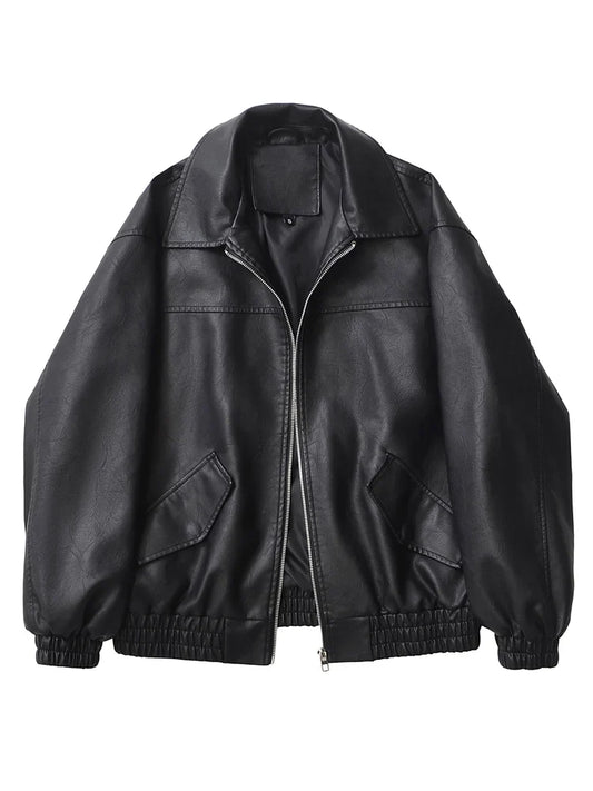Chaqueta de piel sintética Retro Moto