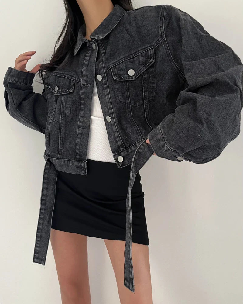 Chaqueta vaquera desgastada