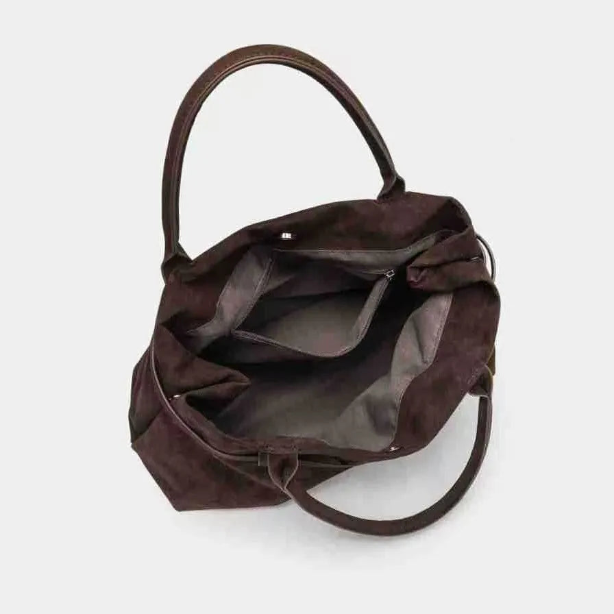 Bolso de mano marrón vintage para mujer