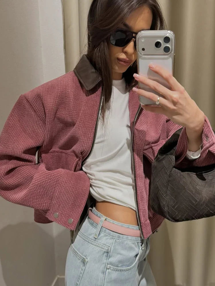 Chaqueta de calle suave con cremallera