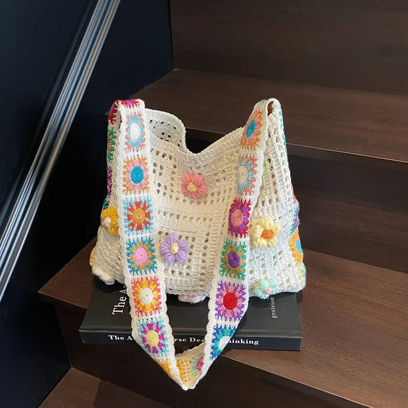 Bolso de ganchillo boho para mujer